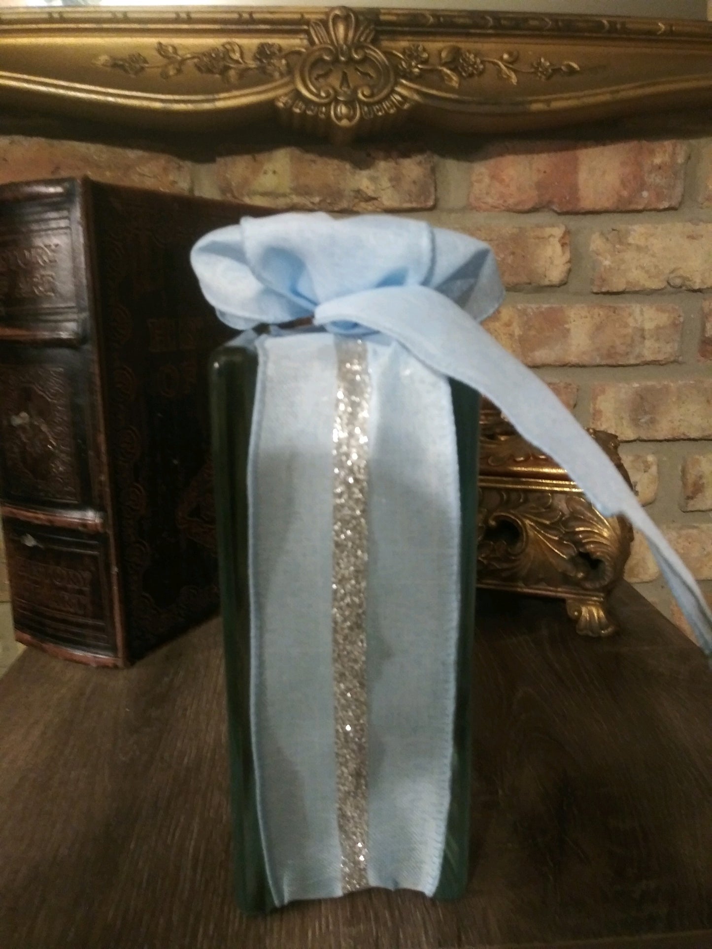 DIY Decorative Baby Blue Black and Silver Add-ons Glass Block Fairy Lights