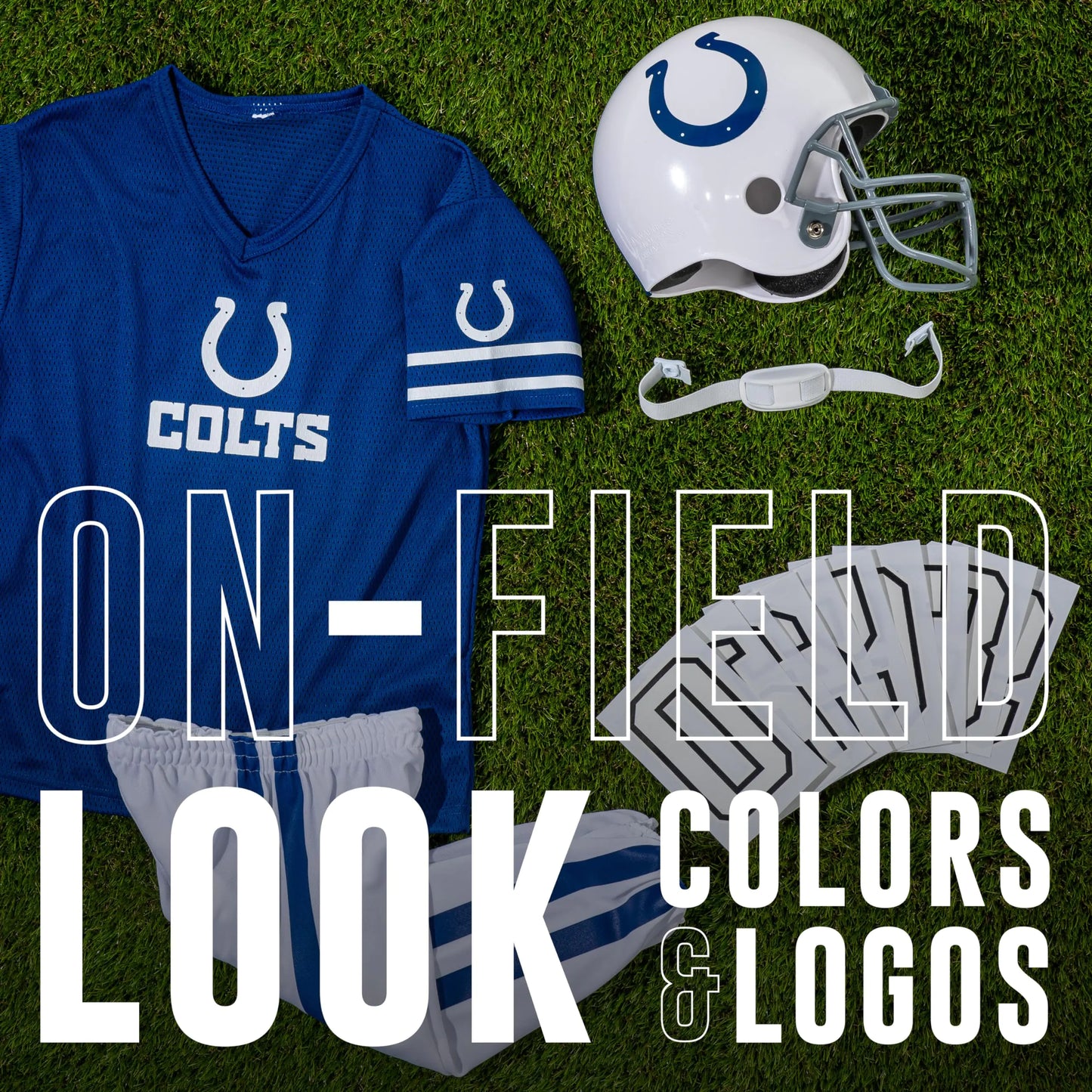 Franklin Sports NFL Youth Football Uniform Set for Boys & Girls - Includes Helmet, Jersey & Pants with Chinstrap + Numbers Indianapolis Colts Medium