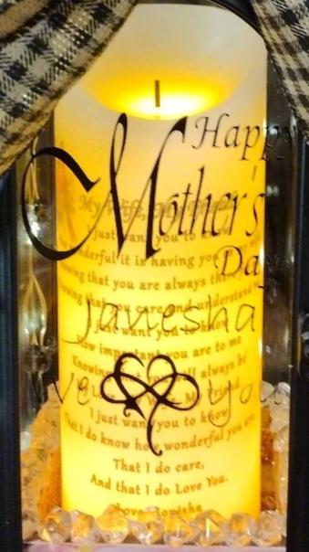 16" Decorative Black Metal Lantern LED Candle Fairy Lights, Personalized