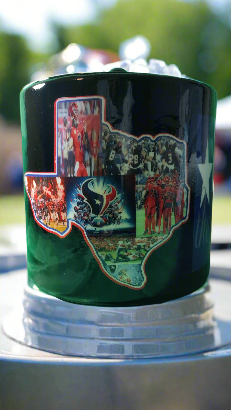 Personalized Houston Texans Ice Bucket Team Map Logo State Slogan Sports Stadium High Gloss