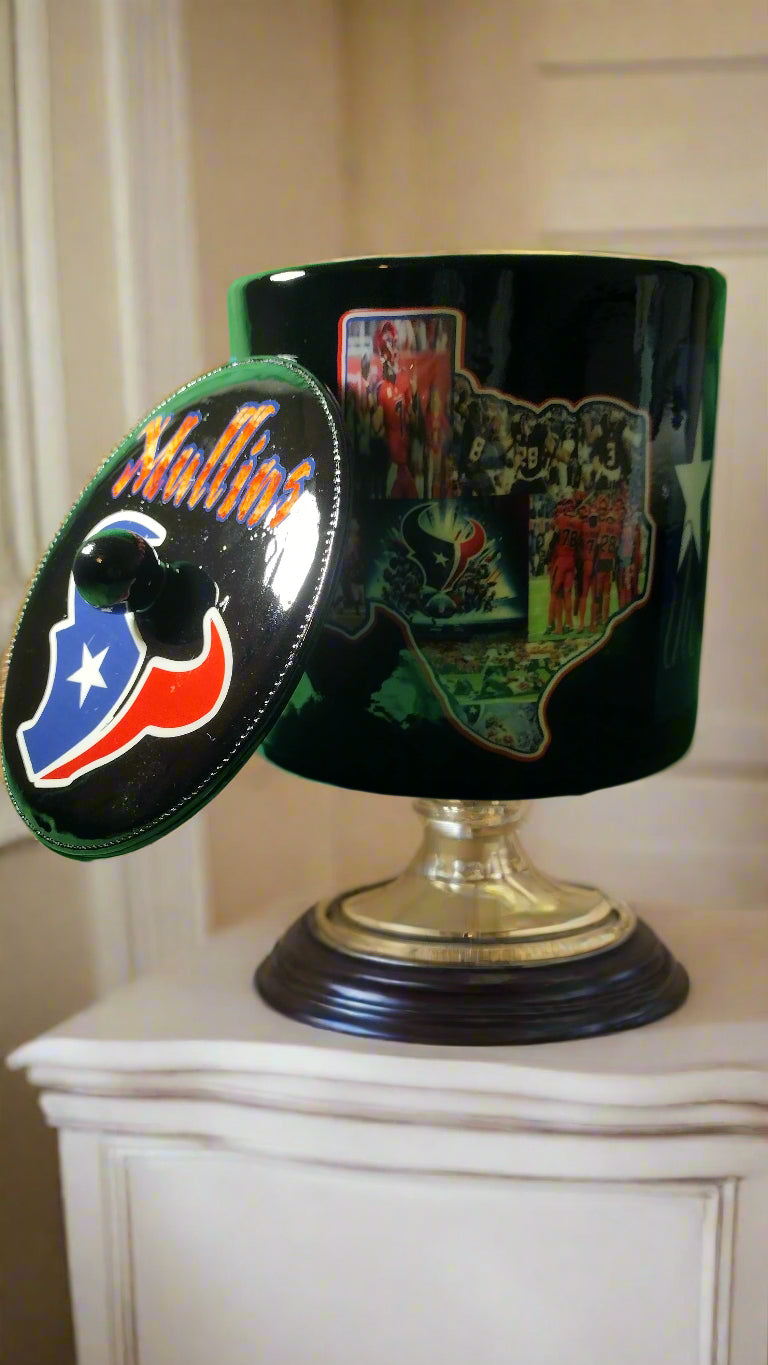 Personalized Houston Texans Ice Bucket Team Map Logo State Slogan Sports Stadium High Gloss