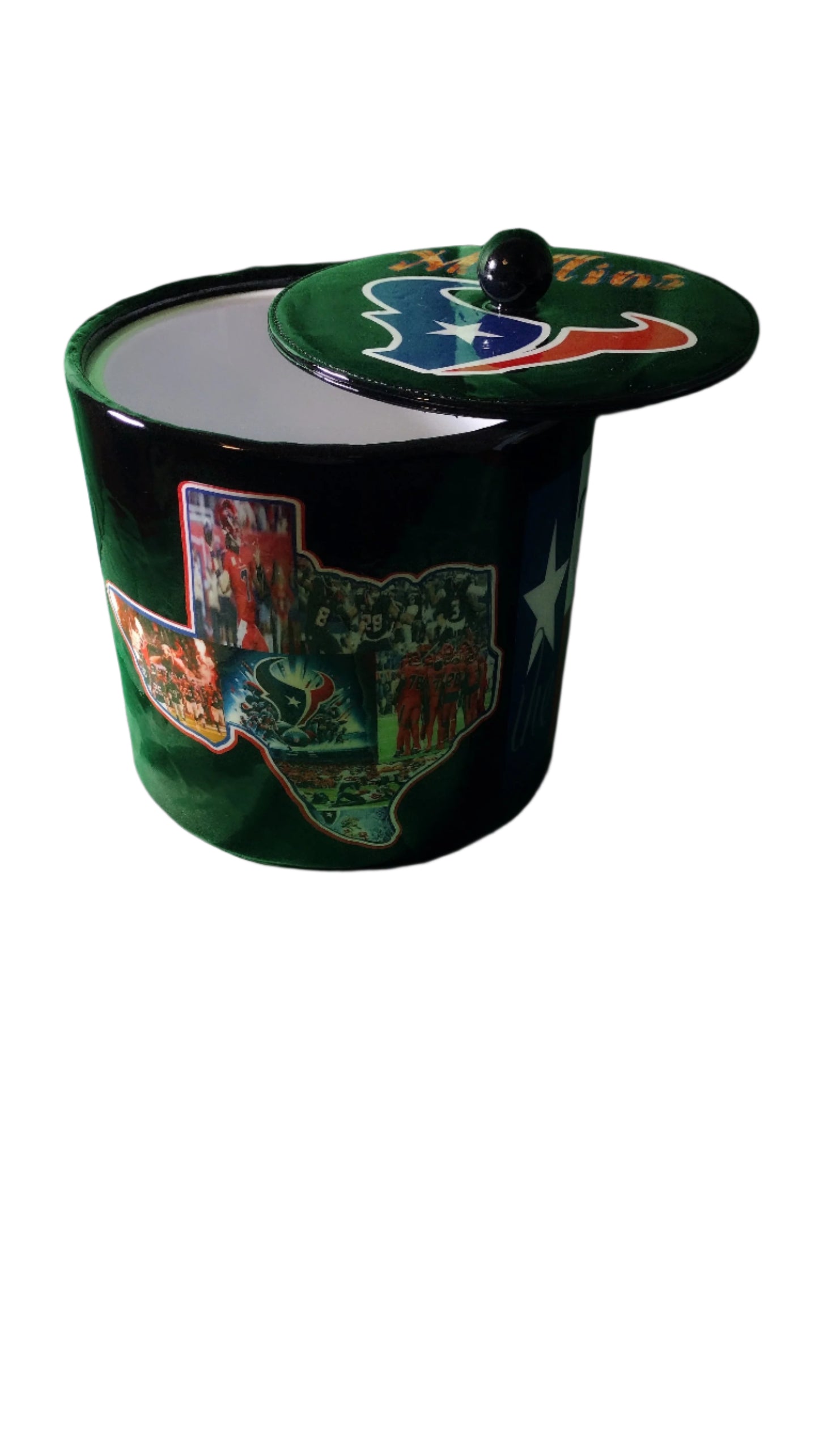 Personalized Houston Texans Ice Bucket Team Map Logo State Slogan Sports Stadium High Gloss