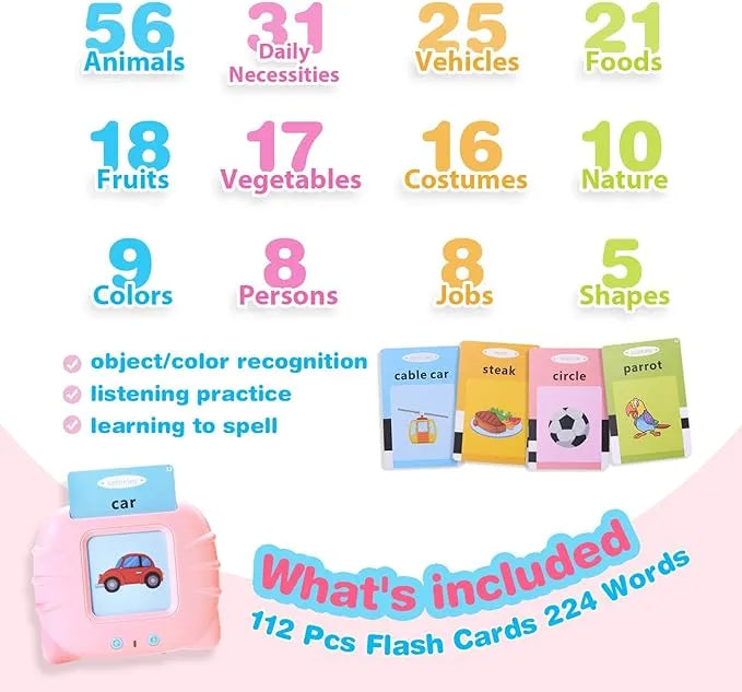 112 Audible Flashcards Blue and Pink Boys/Girls