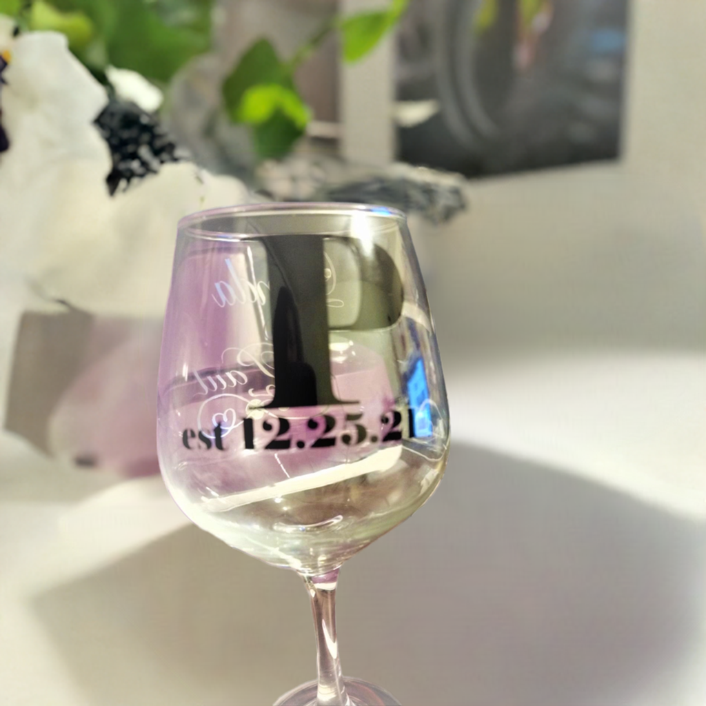 Embellished Brunello Wedding Anniversary Champagne Wine Glasses