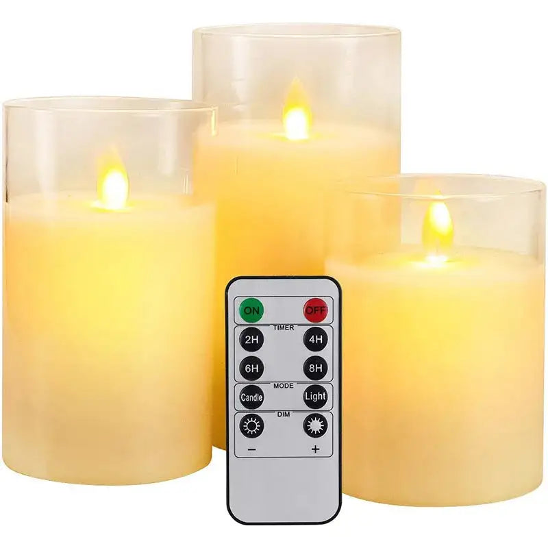 3Pcs Set 4/5/6 inches Led Flameless Electric Candles