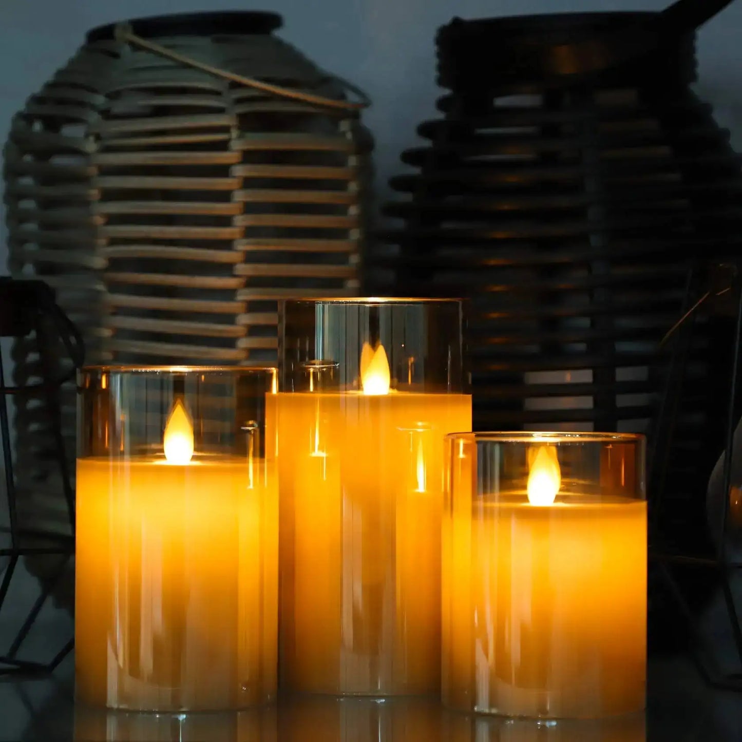 3Pcs Set 4/5/6 inches Led Flameless Electric Candles